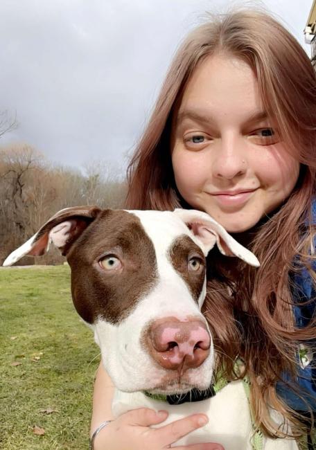 girl with dog